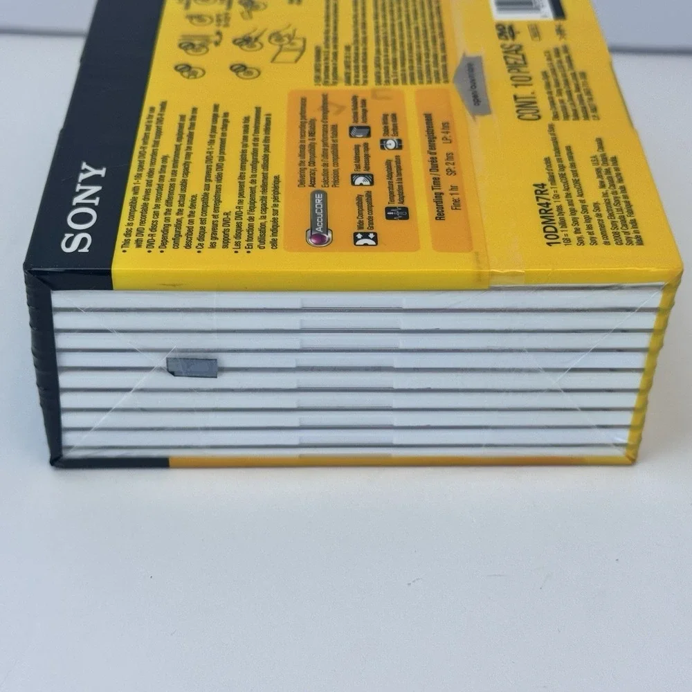 Sony DVD-R 10 Pack Recordable Blank Discs 4.7 GB 120 Min 1-16x NEW